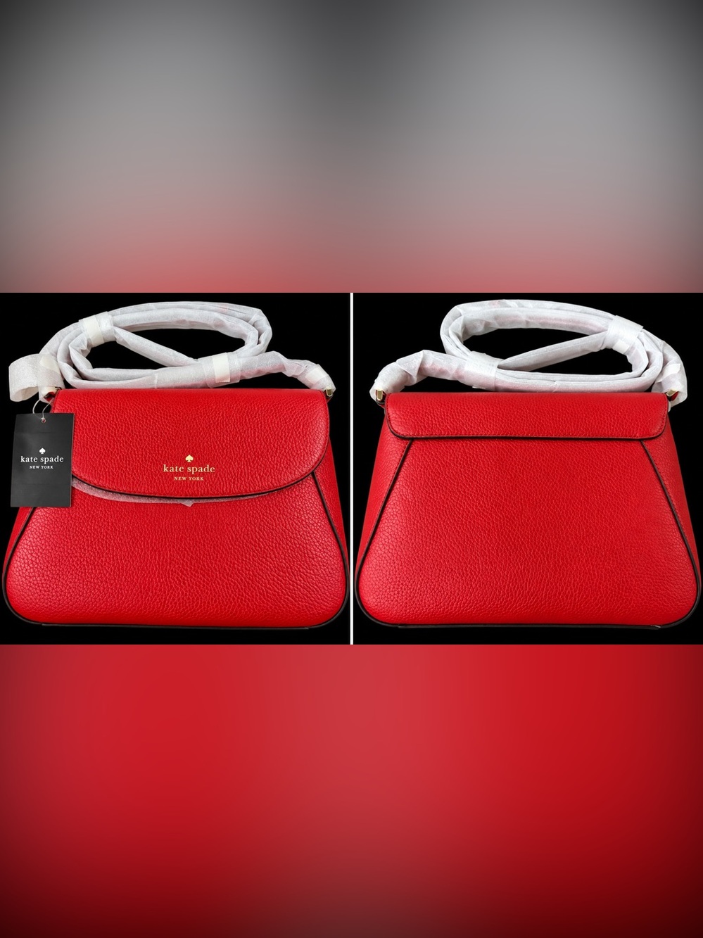 NWT Kate Spade Monica Medium Flap Crossbody – Perfect Cherry Red